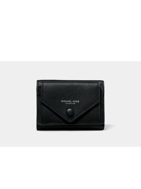 Black Michael Kors Collection Wallet With Pocket Genuine Calf Leather